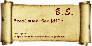 Breslauer Semjén névjegykártya